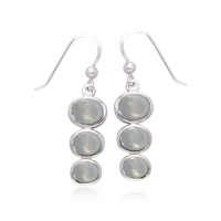 Round Tiered Mother of Pearl Cabochon Earrings