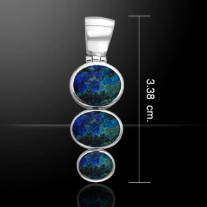 Round Tiered Azurite Cabochon Pendant