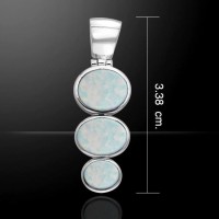Round Tiered Opal Cabochon Pendant