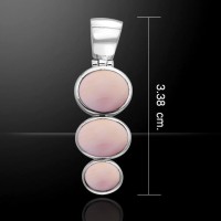 Round Tiered Pink Shell Cabochon Pendant