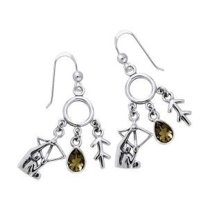 Sagittarius Astrology Earrings with Gems