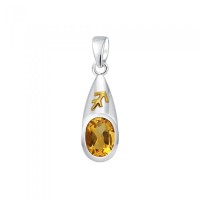 Sagittarius Zodiac Sign Pendant with Citrine