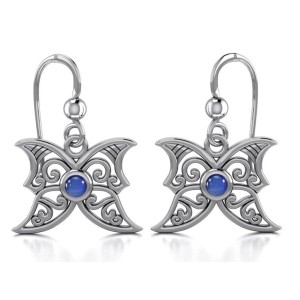 Sapphire Blue Moon Silver Earrings