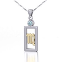 Scorpio Pendant with Blue Topaz Jewelry Set