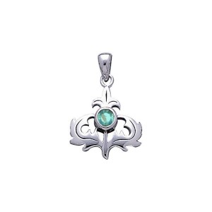 Scottish Thistle Pendant with Blue Topaz