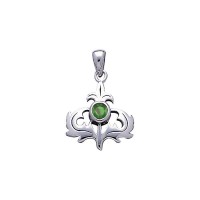 Scottish Thistle Pendant with Emerald