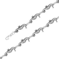 Seahorse Link Silver Bracelet