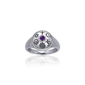 Shield of Faith Ring with Amethyst
