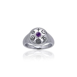 Shield of Faith Ring with Amethyst