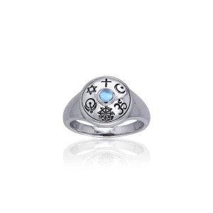 Shield of Faith Ring with Blue Topaz