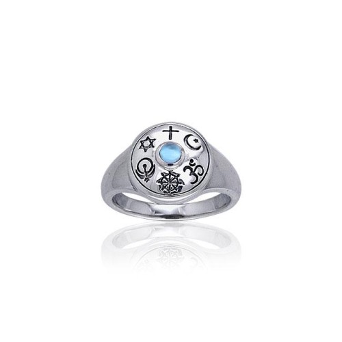 Shield of Faith Ring with Blue Topaz