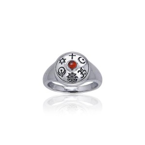 Shield of Faith Ring with Garnet