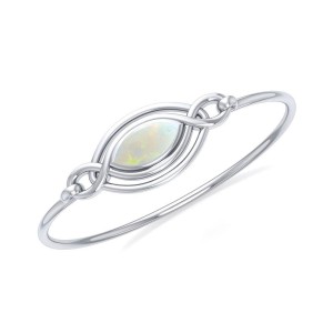 Silver Filigree Bracelet with Opal Gemstone