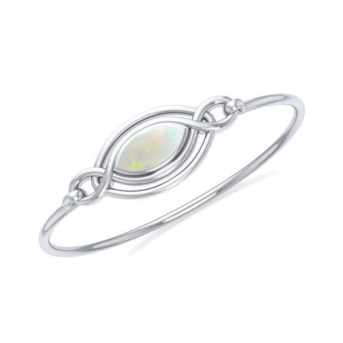 Silver Filigree Bracelet with Opal Gemstone