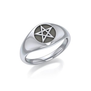 Silver Pentagram Pentacle Ring