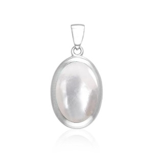 Small Oval Mother of Pearl Cabochon Pendant