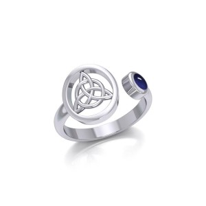 Triquetra Ring with Sapphire Gemstone