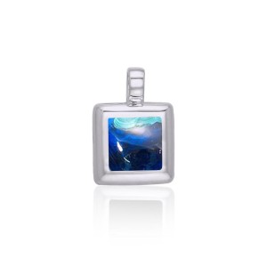 Small Square Azurite Cabochon Pendant