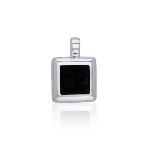 Small Square Black Onyx Cabochon Pendant