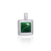 Malachite Small Square Cabochon Pendant