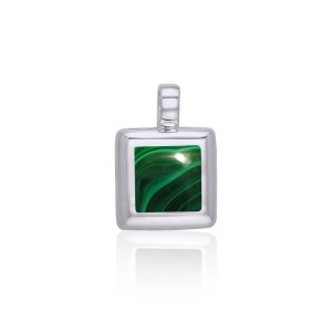 Small Square Malachite Cabochon Pendant