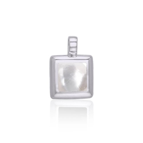 Small Square Mother of Pearl Cabochon Pendant