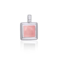 Small Square Pink Shell Cabochon Pendant