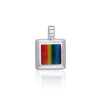 Small Square Rainbow Cabochon Pendant