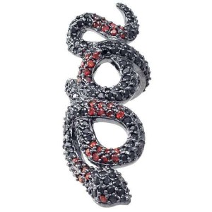 Snake Ring in Red and Black