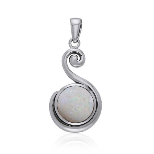 Spiral Opal Cabochon Pendant