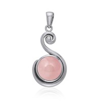 Spiral Pink Shell Cabochon Pendant