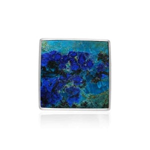 Square Azurite Cabochon Pendant