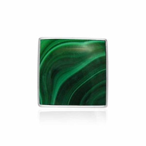 Square Malachite Cabochon Pendant