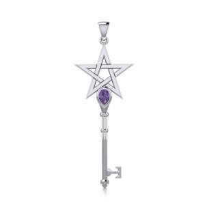 Star Key Pendant with Amethyst