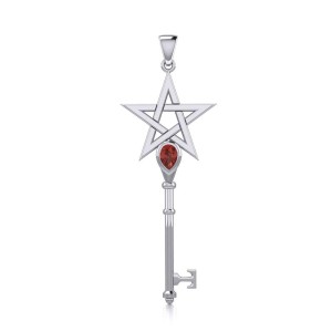 Star Key Pendant with Garnet