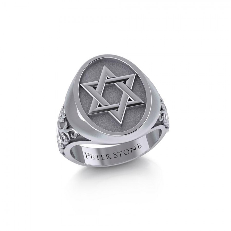mager spiselige manifestation Star of David Mens Signet Ring, Religion, Judaism,