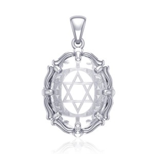 Star of David Natural Clear Quartz Pendant