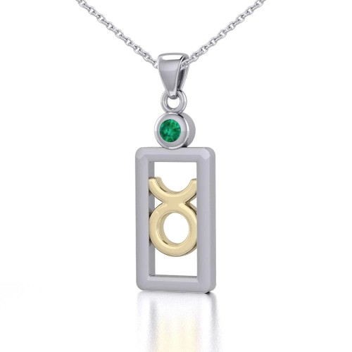 Taurus Pendant with Emerald Jewelry Set