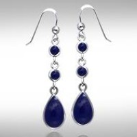 Teardrop Lapis Cabochon Earrings