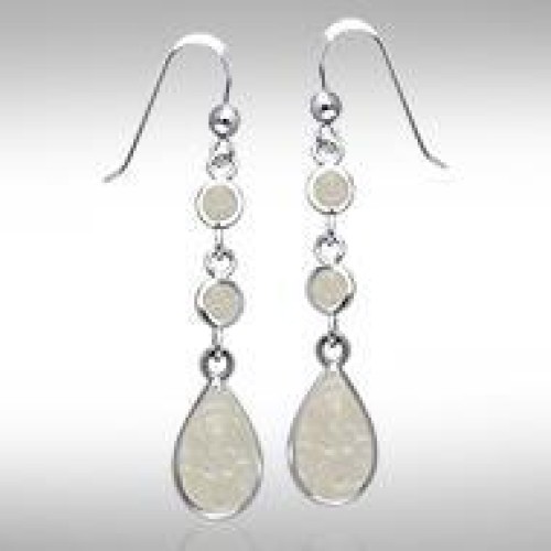 Teardrop Mother of Pearl Cabochon Earrings