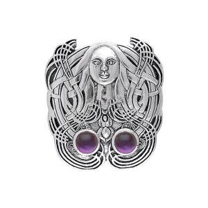 The Mother Goddess Silver Pendant with Amethyst