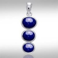 Tiered Lapis Cabochon Pendant