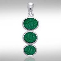 Tiered Malachite Cabochon Pendant