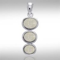 Tiered Mother of Pearl Cabochon Pendant