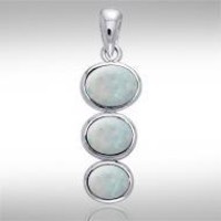 Tiered Opal Cabochon Pendant