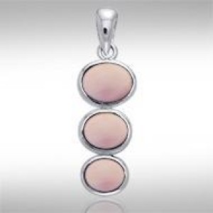 Tiered Pink Shell Cabochon Pendant