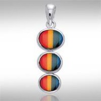 Tiered Rainbow Cabochon Pendant