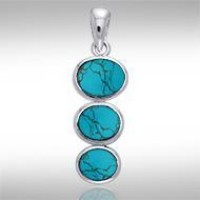 Tiered Turquoise Cabochon Pendant