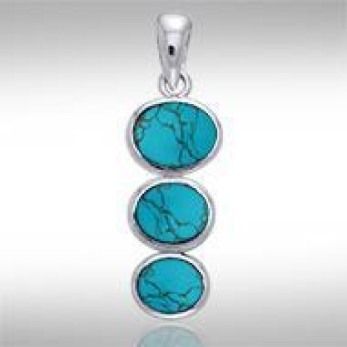 Tiered Turquoise Cabochon Pendant