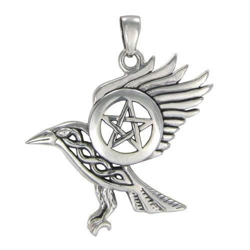 Raven Pentacle Sterling Silver Pendant